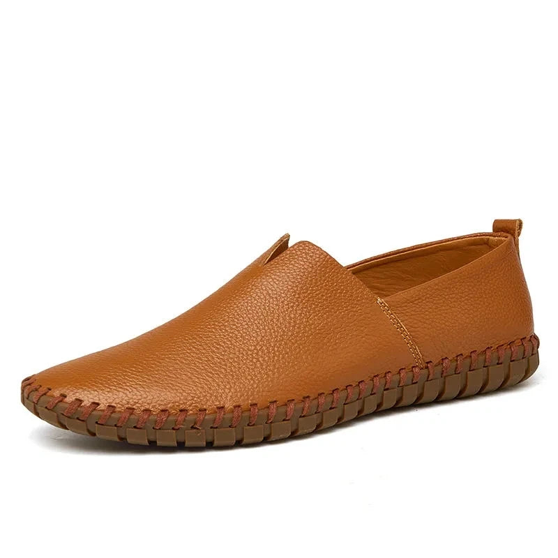 Jarosław - Przewiewne skórzane loafersy casual