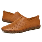 Jarosław - Przewiewne skórzane loafersy casual