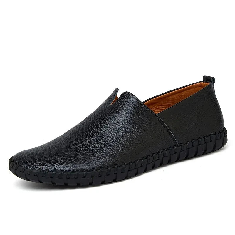 Jarosław - Przewiewne skórzane loafersy casual