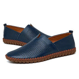 Jarosław - Przewiewne skórzane loafersy casual