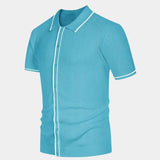Elco | Crèmekleurige gebreide polo met rits