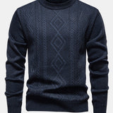 Geert | Jacquardtrui met geometrisch patroon en ronde hals