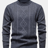 Geert | Jacquardtrui met geometrisch patroon en ronde hals