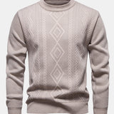 Geert | Jacquardtrui met geometrisch patroon en ronde hals