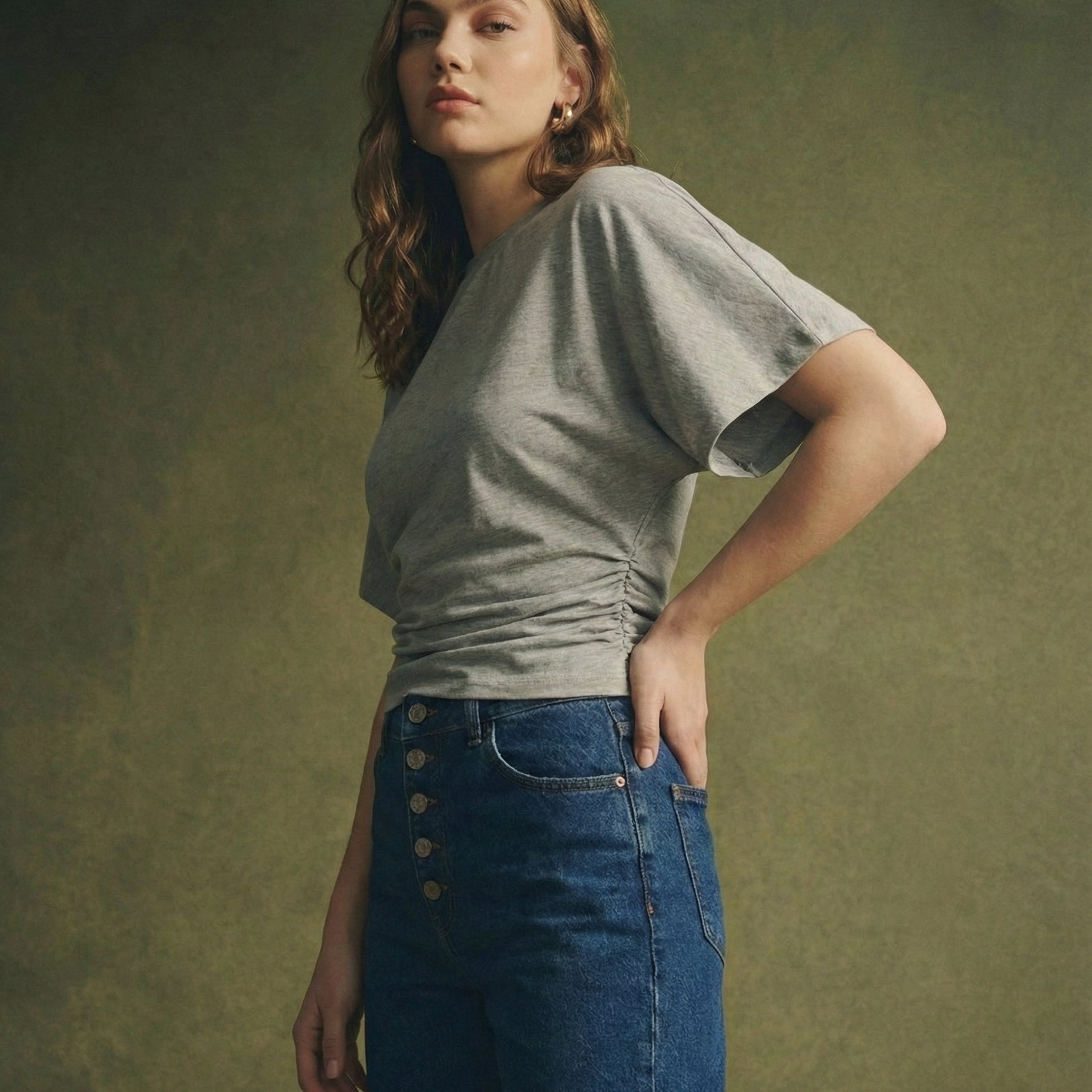 Ardena - Drape bawelnka t-shirt
