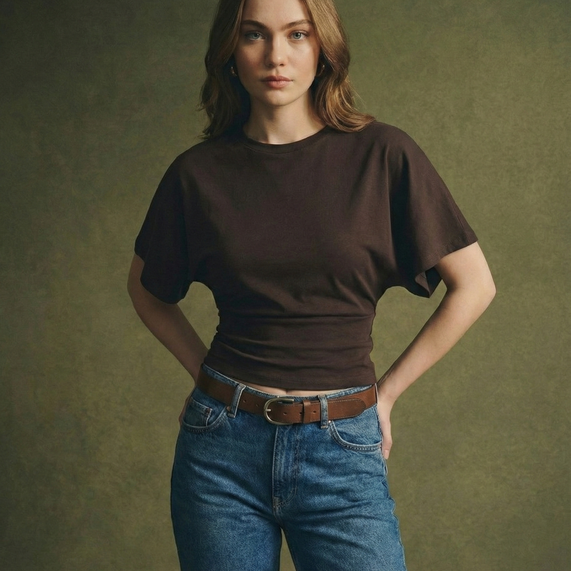 Ardena - Drape bawelnka t-shirt