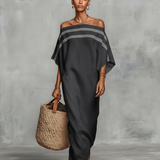 Apolline - Maxi Sukienka z Lnu w Stylu Minimalistycznym