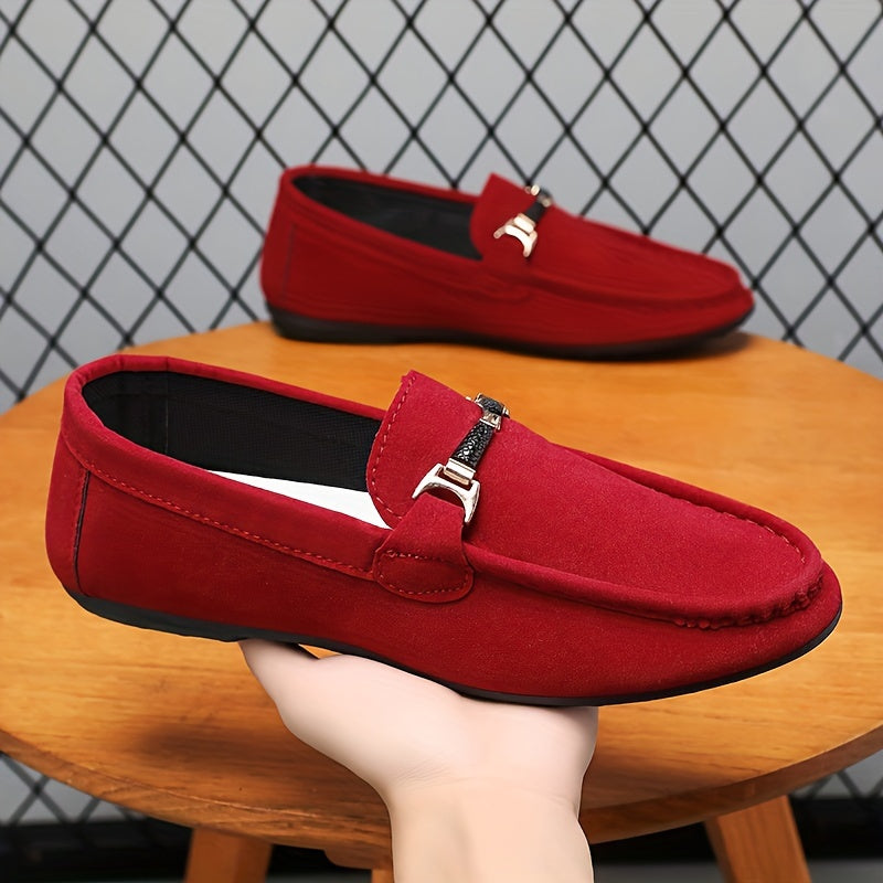 Czesław - Zamszowe loafersy biznesowe