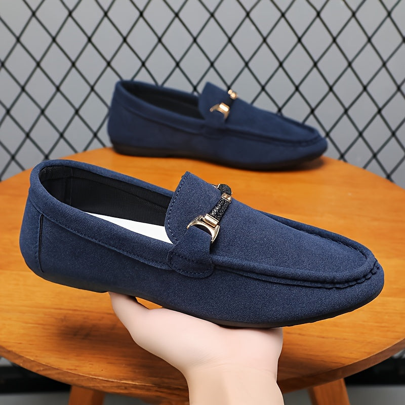 Czesław - Zamszowe loafersy biznesowe