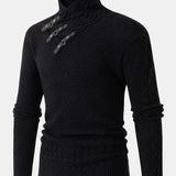Oliwer - Żakardowy golf z detalami ze sprzączkami