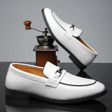 Hartger | Witte leren nette loafers
