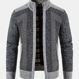 Hein | Trui met rits en patchwork van imitatiesuède