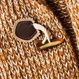 Ype | Bruin gebreid vest met capuchon