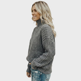 Aroa - Sweter pleciony z golfem