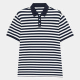 Ido | Donkerblauwe gestreepte polo