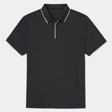 Iwan | Zwarte polo met ritskraag