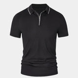 Iwan | Zwarte polo met ritskraag