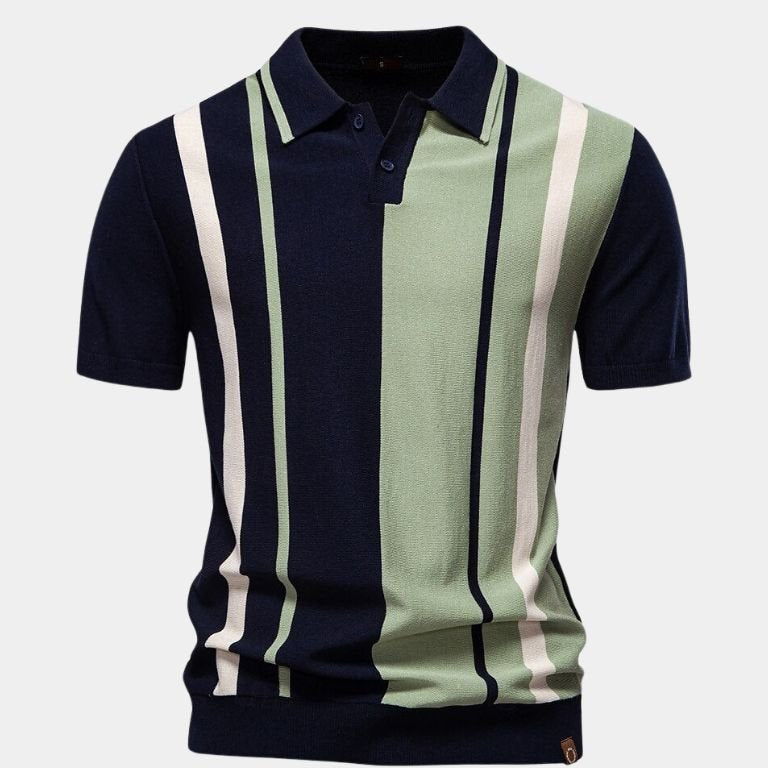 Witold - Koszulka polo w pionowe paski retro