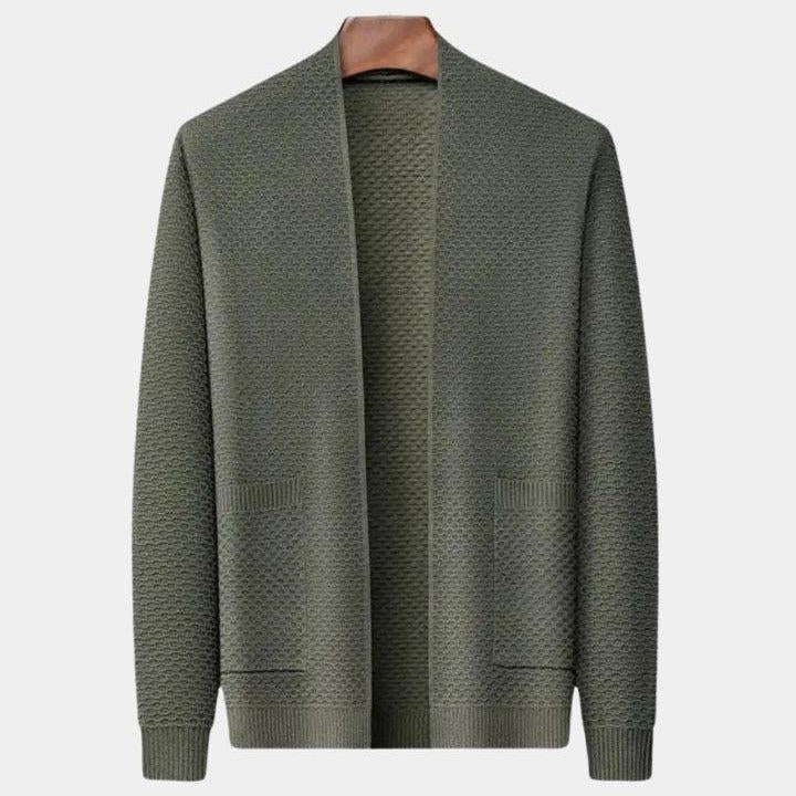 Ubbo | Camelkleurig open gebreid vest
