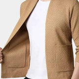 Ubbo | Camelkleurig open gebreid vest