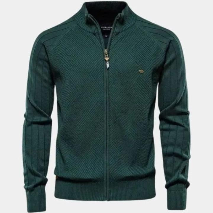 Wiebe | Taupe gebreid vest met rits