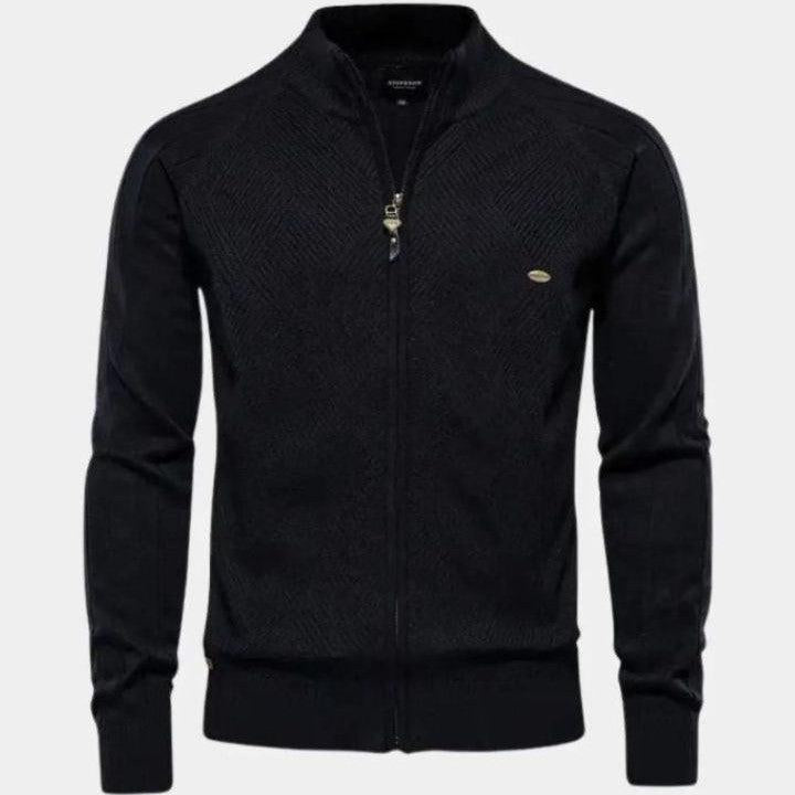Wiebe | Taupe gebreid vest met rits
