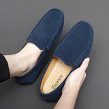 Jorg | Marineblauwe suède bootloafers