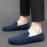Jorg | Marineblauwe suède bootloafers