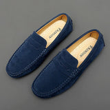 Jorg | Marineblauwe suède bootloafers