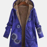 Filomena - Granatowa bluza polarowa z kapturem we wzór mandali