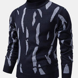Luuk | Trui met abstracte print en opstaande kraag