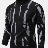 Luuk | Trui met abstracte print en opstaande kraag