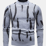 Luuk | Trui met abstracte print en opstaande kraag