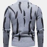 Luuk | Trui met abstracte print en opstaande kraag