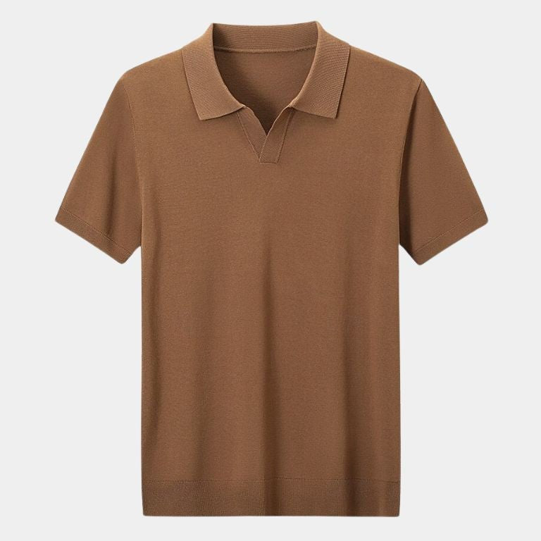 Ludwik - Polo z dzianiny z otwartym kołnierzykiem