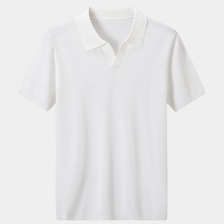 Ludwik - Polo z dzianiny z otwartym kołnierzykiem