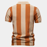 Wiktor - Koszulka polo w pionowe paski z suwakiem