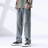 Nout | Verwassen jeans met scheurdetails en rechte pijpen