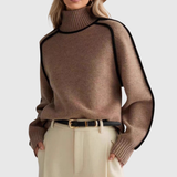 Bożena - Elegancki Sweter z Wysokim Kołnierzem