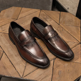 Ksawery - Eleganckie skórzane penny loafersy
