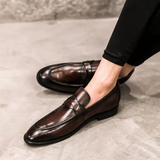 Ksawery - Eleganckie skórzane penny loafersy