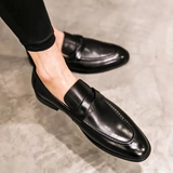 Ksawery - Eleganckie skórzane penny loafersy