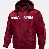 Quinten | Bomber jack met nasa-borduursel en afneembare capuchon
