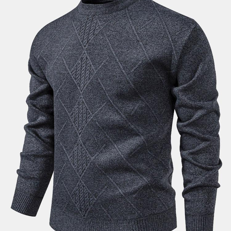 Rens | Trui met geometrisch ruitpatroon