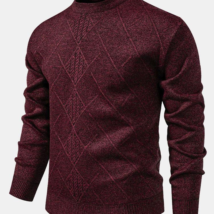 Rens | Trui met geometrisch ruitpatroon