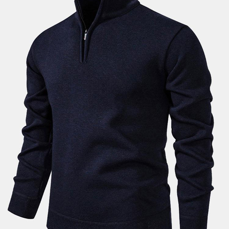 Richard | Relaxed-fit trui met hoge kraag en rits