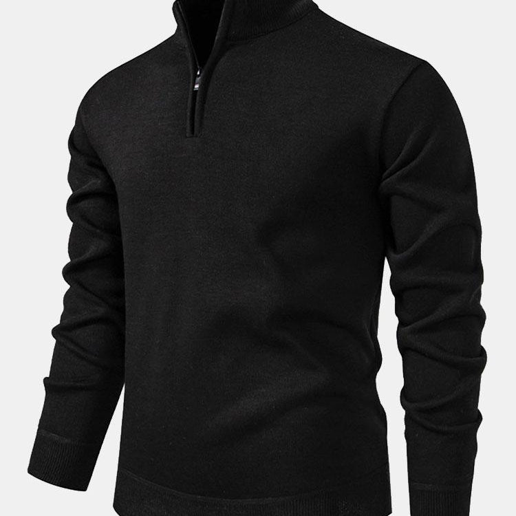 Richard | Relaxed-fit trui met hoge kraag en rits