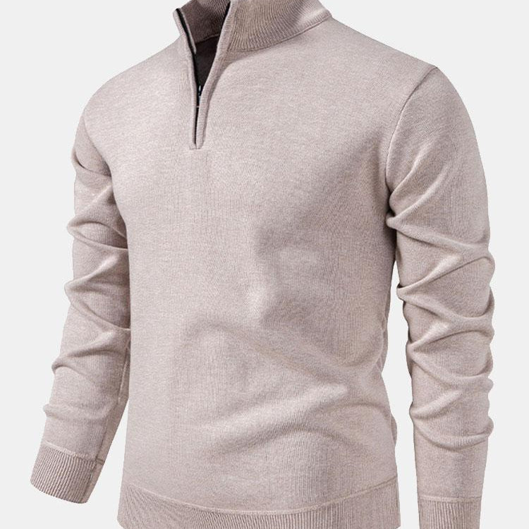 Richard | Relaxed-fit trui met hoge kraag en rits
