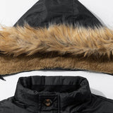 Ronald | Coat met imitatiebontkraag en afneembare capuchon