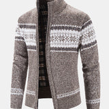 Rutger | Trui met geometrisch patroon en rits